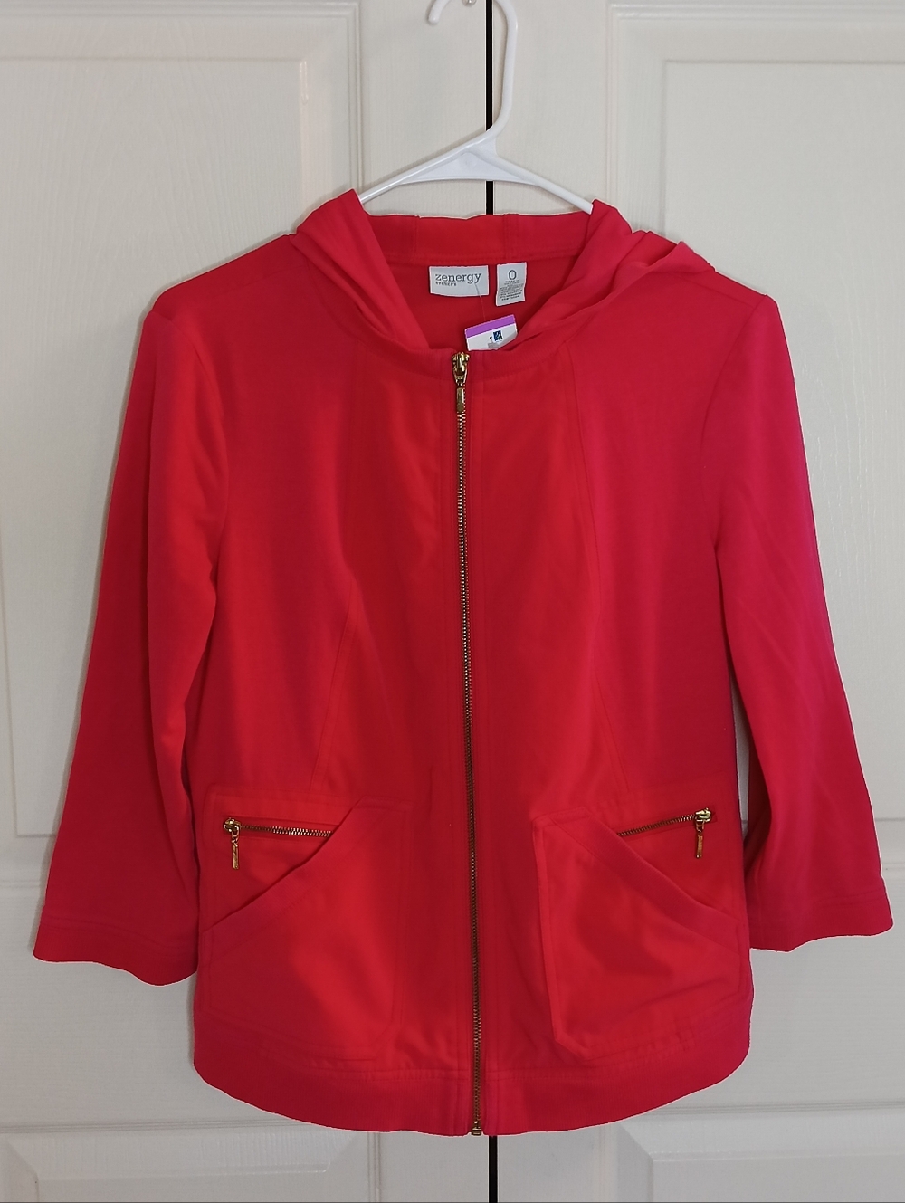 Chico's Pink Zip-Up Hooded‎ Jacket